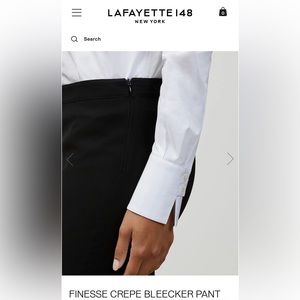 NWT | Lafayette 148 | FINESSE CREPE BLEECKER PANT - BLACK SIZE 12